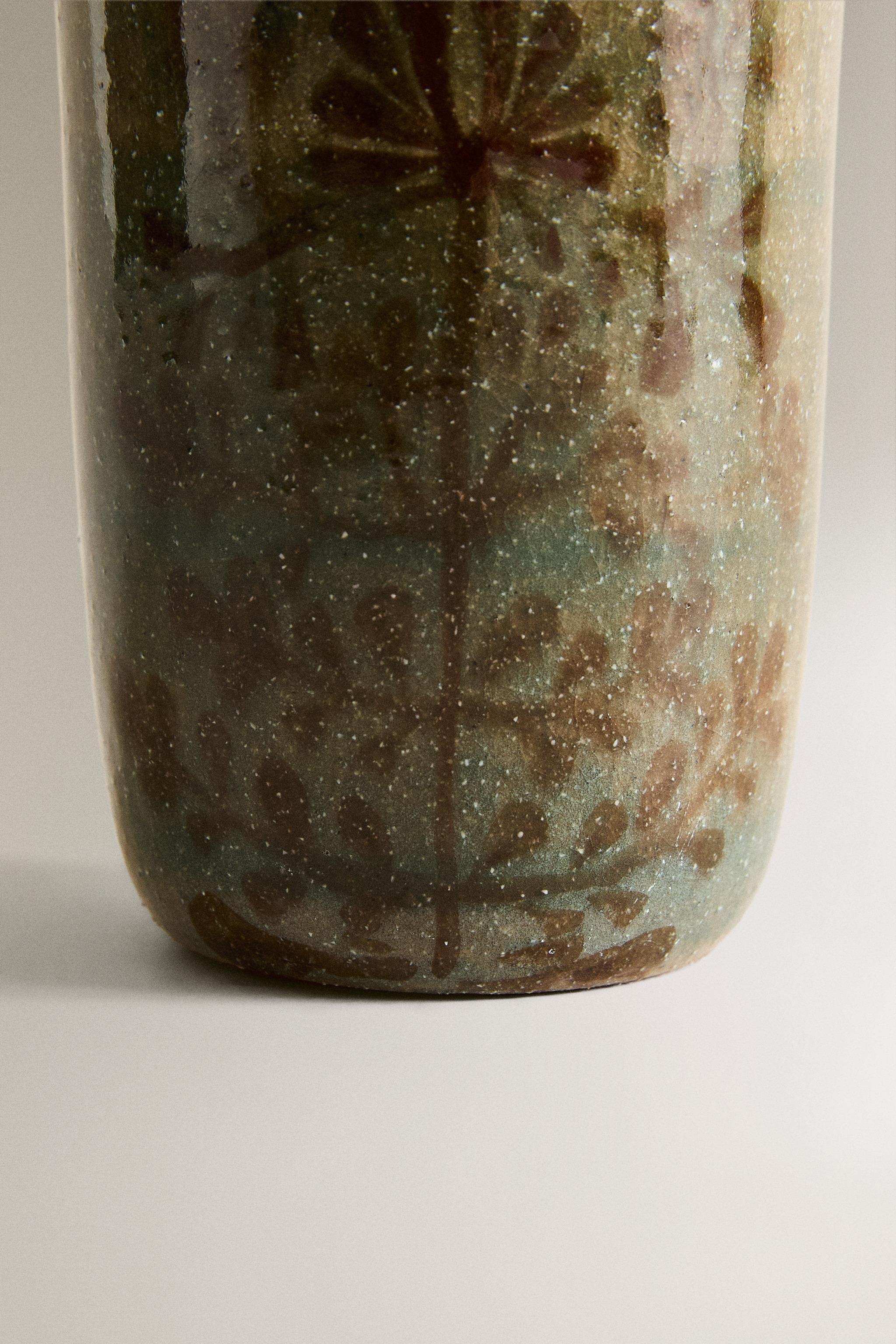 FLORAL CERAMIC TOOTHBRUSH TUMBLER